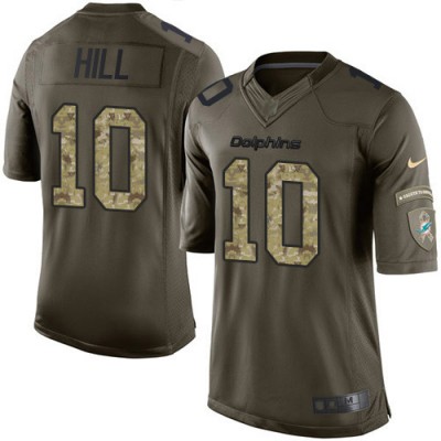 Nike Miami Dolphins #10 Tyreek Hill Green Men's Stitched NFL Limited 2015 Salute to Service Jersey Men's